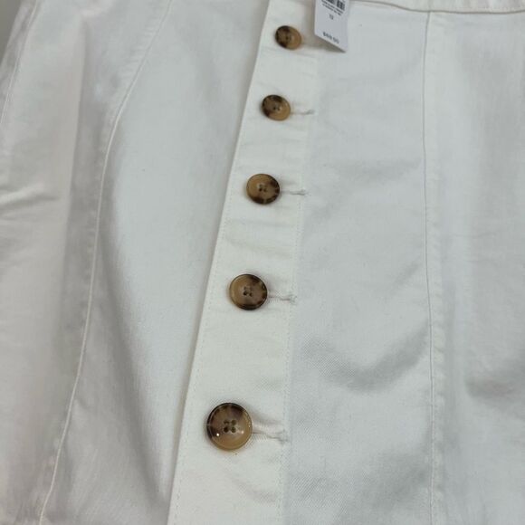 Loft Petite White Denim Button Down Skirt New with tags Size 12 - Picture 6 of 10